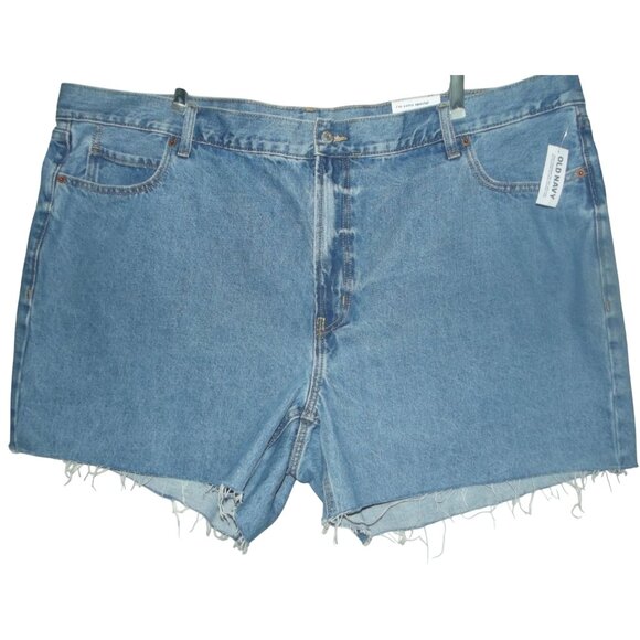 Old Navy Jean Shorts Womens 24x5"inseam High Rise Slouchy Straight denim cut off - Picture 1 of 6